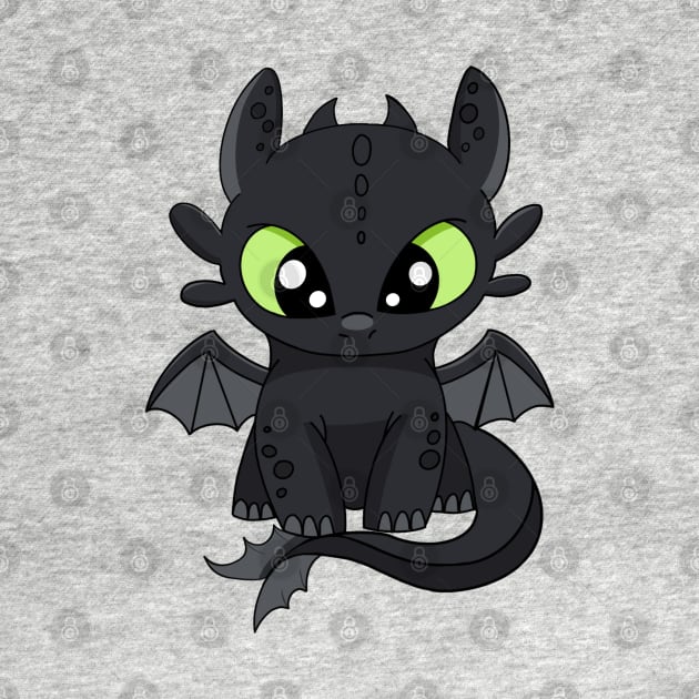 Baby Toothless fanart, How to train your dragon, night light fury by PrimeStore